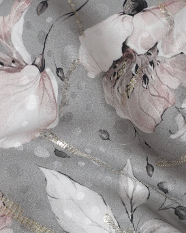 قماش الساتان الحريري الخالص باللون الفضي: التطور المعاصر - D17615