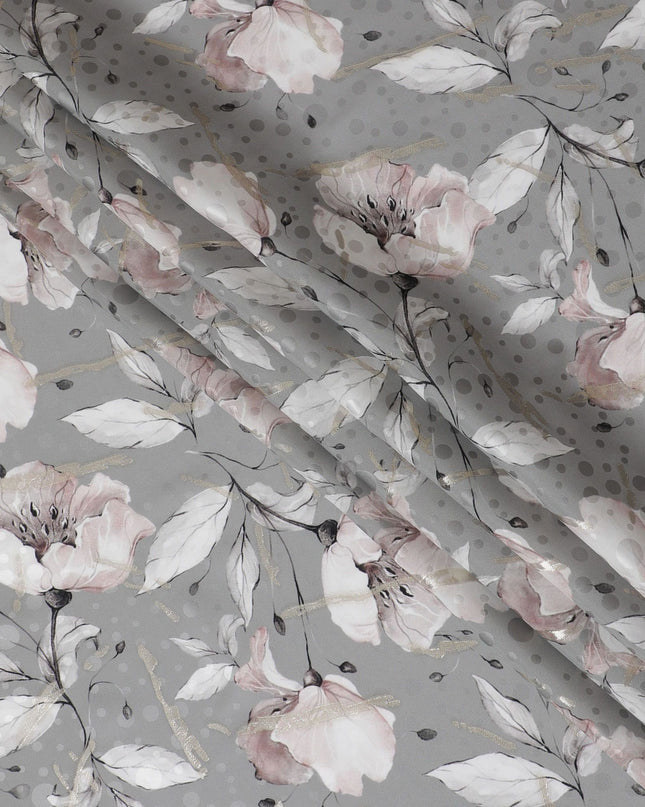 قماش الساتان الحريري الخالص باللون الفضي: التطور المعاصر - D17615