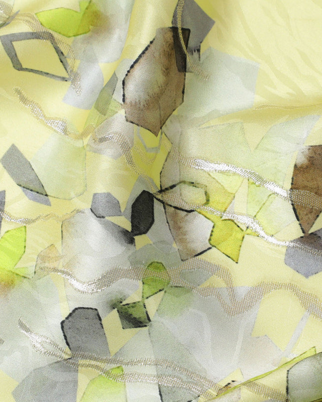 Lime Green Pure Silk Satin Fabric: Zesty and Fresh - D17616