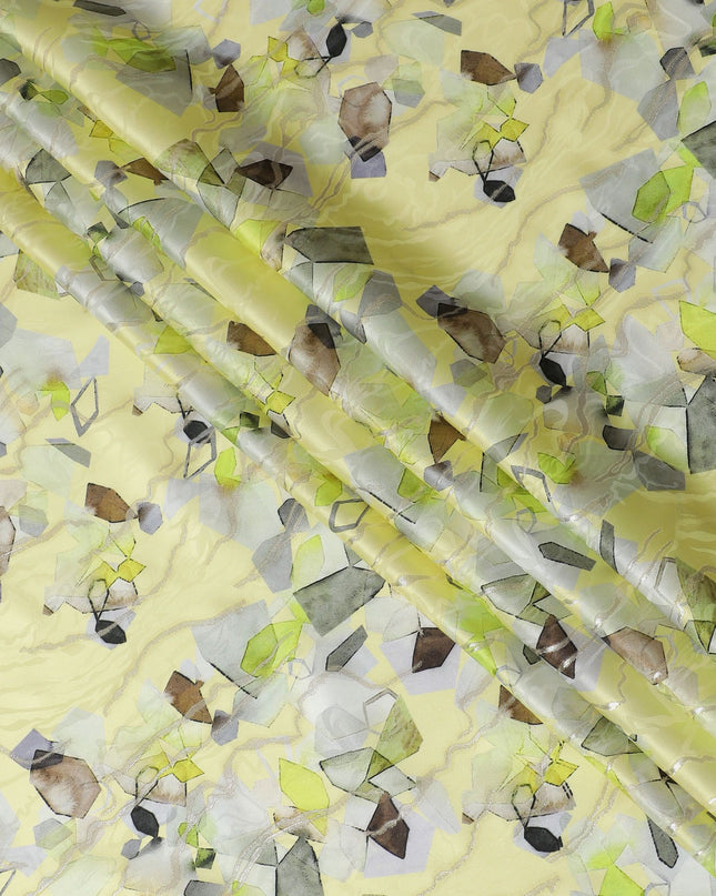 Lime Green Pure Silk Satin Fabric: Zesty and Fresh - D17616