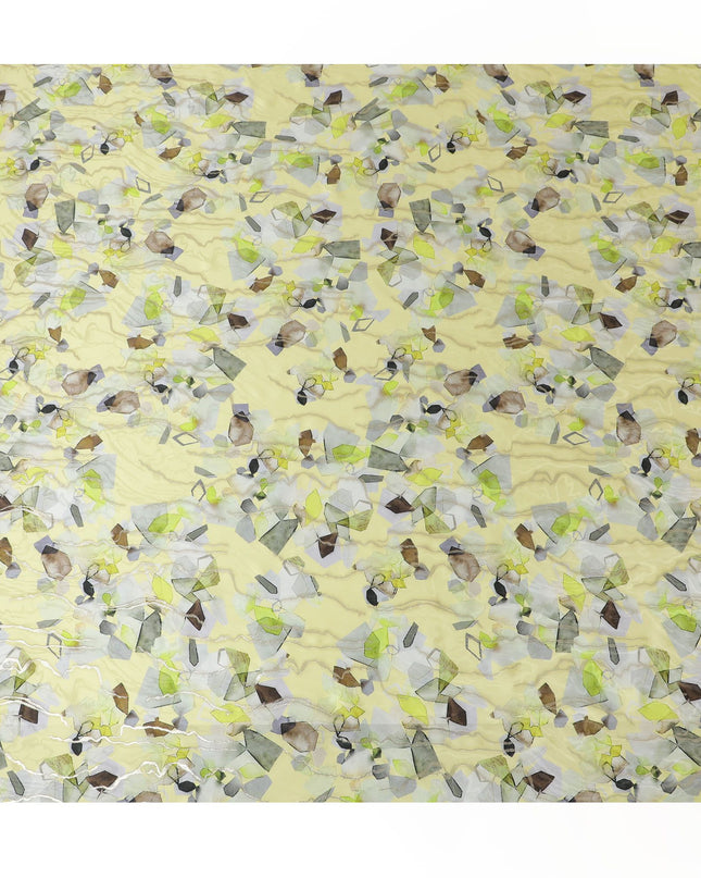 Lime Green Pure Silk Satin Fabric: Zesty and Fresh - D17616