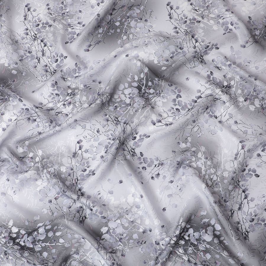 ساتان حرير جاكار فضي ضبابي: أناقة منسوجة من كوريا الجنوبية - D17619