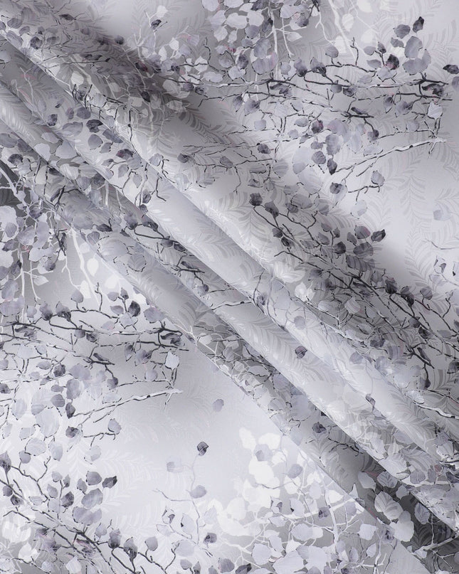 ساتان حرير جاكار فضي ضبابي: أناقة منسوجة من كوريا الجنوبية - D17619