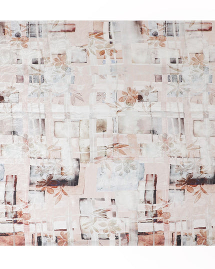 Light Peach Blossom Jacquard Silk Satin: South Koreas Textile Art - D17622