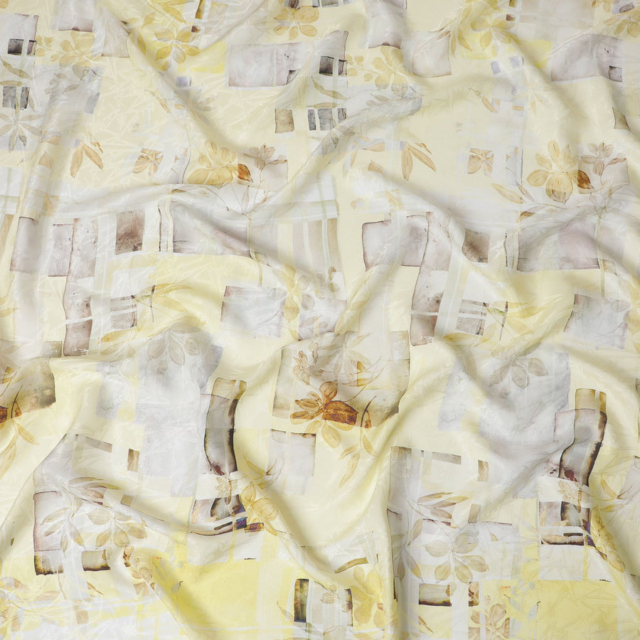 ساتان حرير جاكار ذهبي مشمس: فخامة كورية جنوبية - D17623