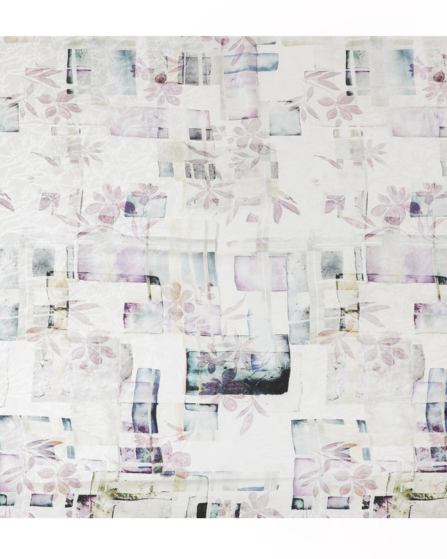 ساتان حرير جاكار باللون الأبيض الفاتح: منسوج فاخر من كوريا الجنوبية - D17624