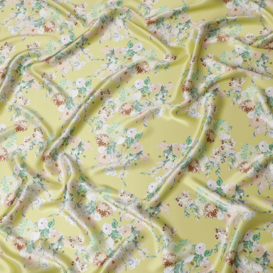 قماش الساتان الأصفر الليموني: إطلاق العنان للحيوية - D17630