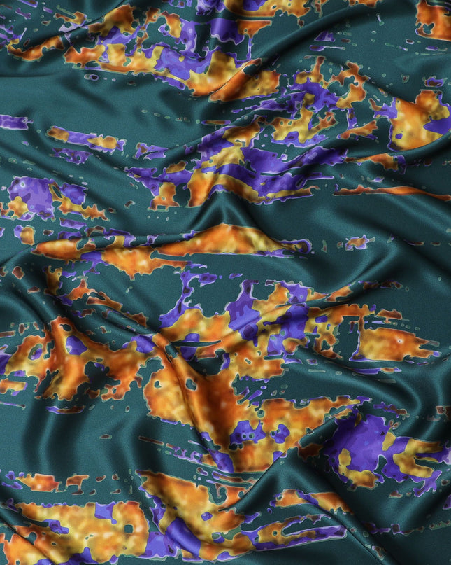 قماش ساتان أخضر بترولي: العمق يلتقي بالتصميم - D17632