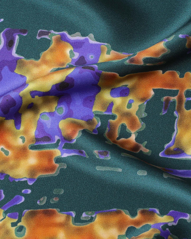 قماش ساتان أخضر بترولي: العمق يلتقي بالتصميم - D17632