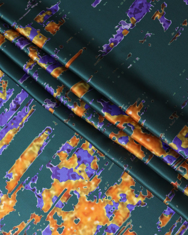 قماش ساتان أخضر بترولي: العمق يلتقي بالتصميم - D17632