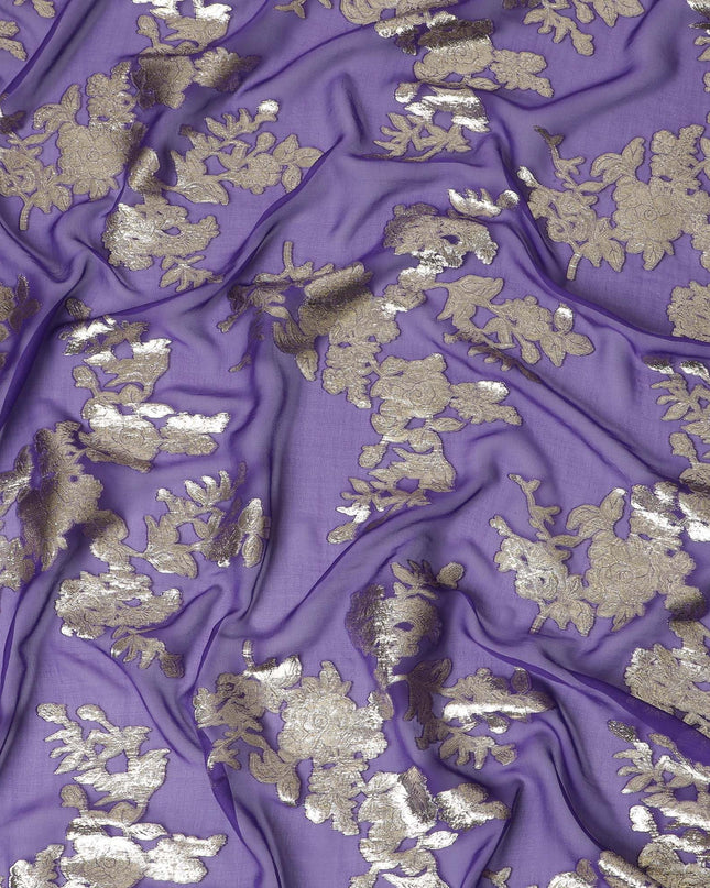 قماش شيفون حريري أرجواني وذهبي لامع، عرض 140 سم - صنع في كوريا الجنوبية-D17780