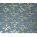 Elegant Teal Silk Chiffon with Silver Floral Embellishments, 140cm Width, Authentic South Korean Fabric-D17781