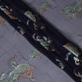Embroidered Gunmetal Grey Silk Chiffon with Paisley Accents, 140cm - South Korean Elegance-D17787 Regal Fabrics