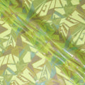 Neon Lime Geometric Silk Chiffon Fabric, 140cm - Electrifying South Korean Design-D17792