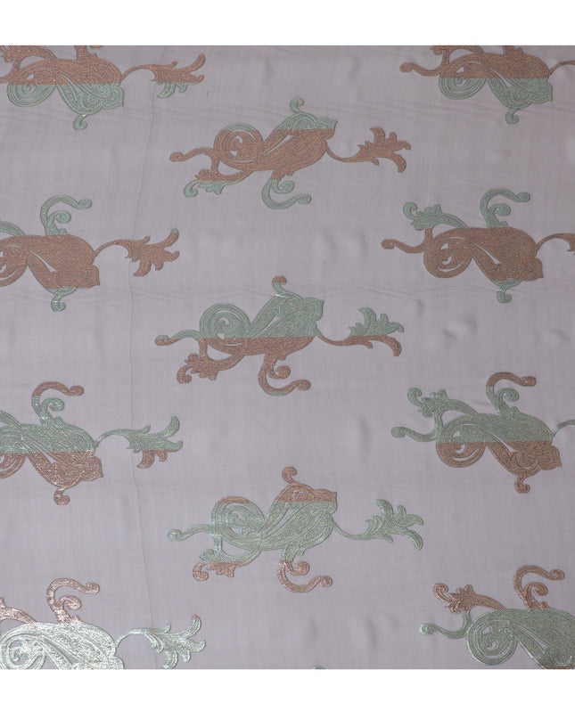 بيزلي فضي على قماش شيفون حرير أسود، 140 سم - حرفة المنسوجات الكورية الجنوبية الرائعة-D17798