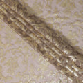 Golden Beige Pure Silk Chiffon Fabric with Metallic Gold Lurex, 110cm Width - Exclusive from South Korea-D17897