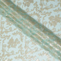 Mint Green Pure Silk Chiffon Fabric with Golden Lurex Detail, 110cm Width - Finely Woven in South Korea-D17899
