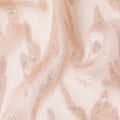 Blush Pink Pure Silk Chiffon with Rose Gold Lurex Waves, 110cm Width - Elegantly Woven in South Korea-D17901