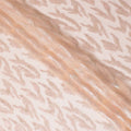 Blush Pink Pure Silk Chiffon with Rose Gold Lurex Waves, 110cm Width - Elegantly Woven in South Korea-D17901