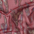 Burgundy Pure Silk Chiffon with Metallic Lurex Abstract, 110cm Width - Intricately Woven in South Korea-D17902