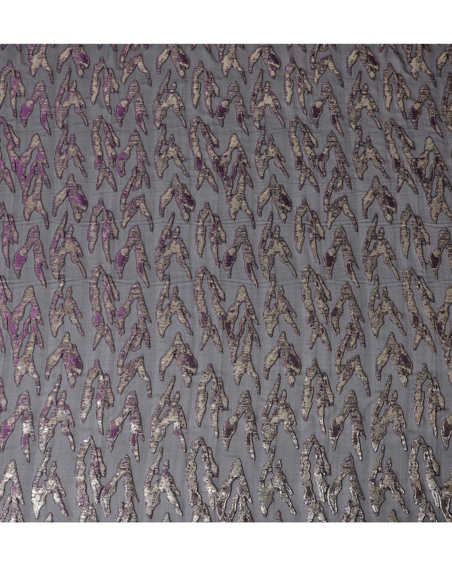 شيفون من الحرير الخالص باللون الأسود الفحمي مع لمسات من اللوريكس الأرجواني، عرض 110 سم - نسيج متطور من كوريا الجنوبية-D17903