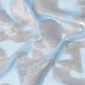 شيفون حرير خالص أزرق سماوي مع لمحات من اللوريكس الفضي، عرض 110 سم - قماش أثيري من كوريا الجنوبية-D17912