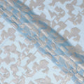 شيفون حرير خالص أزرق سماوي مع لمحات من اللوريكس الفضي، عرض 110 سم - قماش أثيري من كوريا الجنوبية-D17912