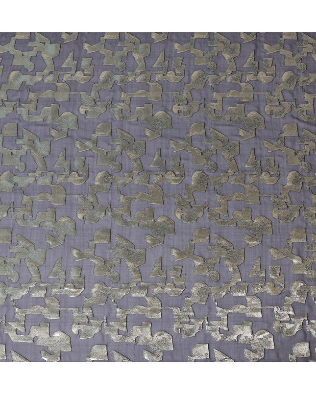 Gunmetal black Pure Silk Chiffon with Silver Lurex, 110cm Width - Refined Fabric from South Korea-D17914