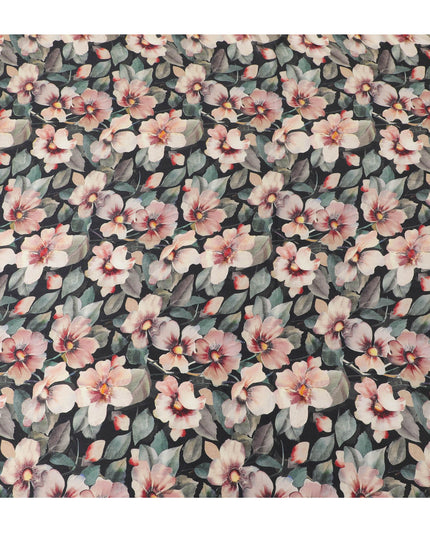 Botanical Blush Viscose Crepe Fabric - 110cm Width - Buy Online for Fashionable Garments-D18217
