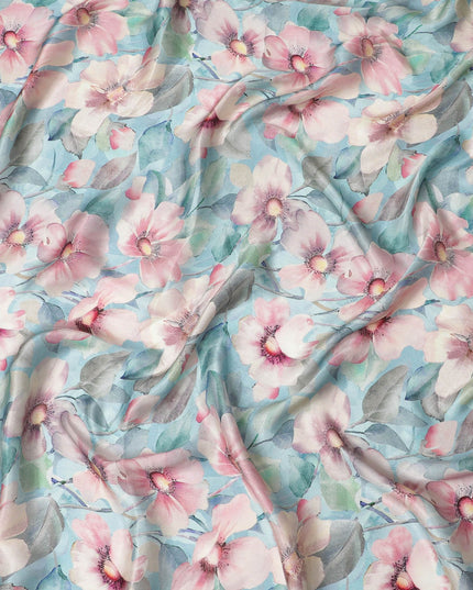 Serene Blossom Viscose Crepe Fabric - 110cm Wide - Soft Draping Quality - Shop Online-D18219