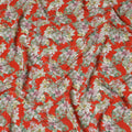 Fiesta Red Floral Viscose Crepe Fabric - 110cm Wide - Vibrant & Versatile - Buy Online-D18224 Regal Fabrics