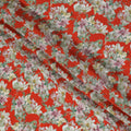 Fiesta Red Floral Viscose Crepe Fabric - 110cm Wide - Vibrant & Versatile - Buy Online-D18224 Regal Fabrics