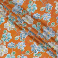 Autumn Spice Floral Viscose Crepe Fabric - 110cm Wide - Warm Tones for Cozy Fashion - Buy Online-D18226