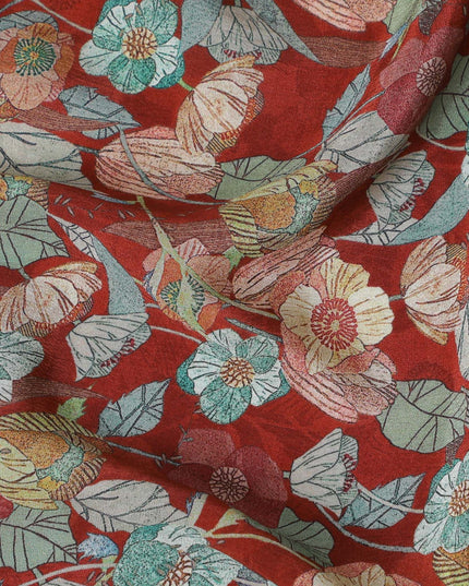 قماش كريب فيسكوز ساحر ريفي - عرض 110 سم - أناقة الأزهار للملابس الكاجوال والرسمية - شراء عبر الإنترنت-D18229