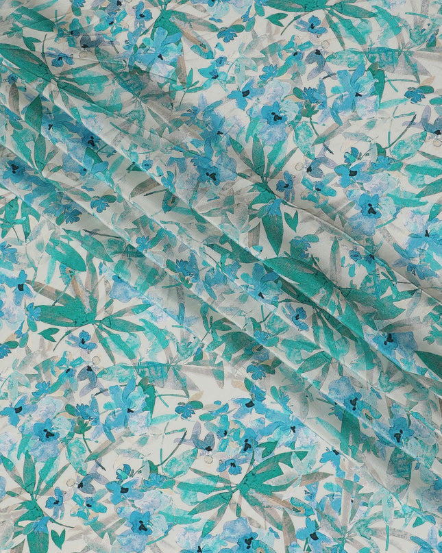 قماش كريب فيسكوز Azure Meadow - عرض 110 سم - انتعاش الربيع لخزائن الملابس الأنيقة - شراء عبر الإنترنت-D18231