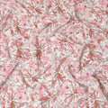 Blushing Foliage Viscose Crepe Fabric - 110cm Wide - Delicate Florals for Versatile Fashion - Buy Online-D18232