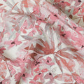 Blushing Foliage Viscose Crepe Fabric - 110cm Wide - Delicate Florals for Versatile Fashion - Buy Online-D18232