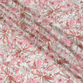 Blushing Foliage Viscose Crepe Fabric - 110cm Wide - Delicate Florals for Versatile Fashion - Buy Online-D18232