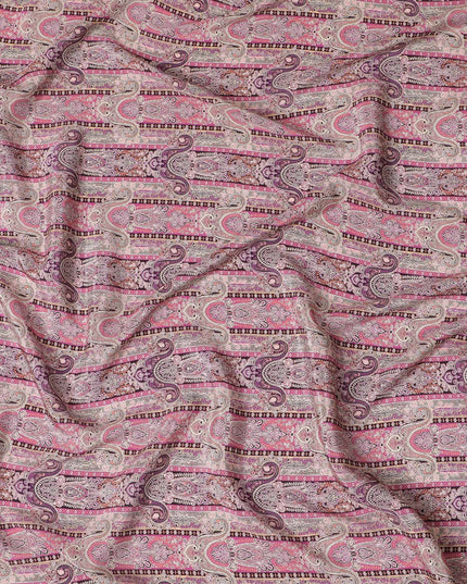 Bohemian Rhapsody Viscose Crepe Fabric - 110cm Wide - Intricate Paisley Design - Buy Online-D18233