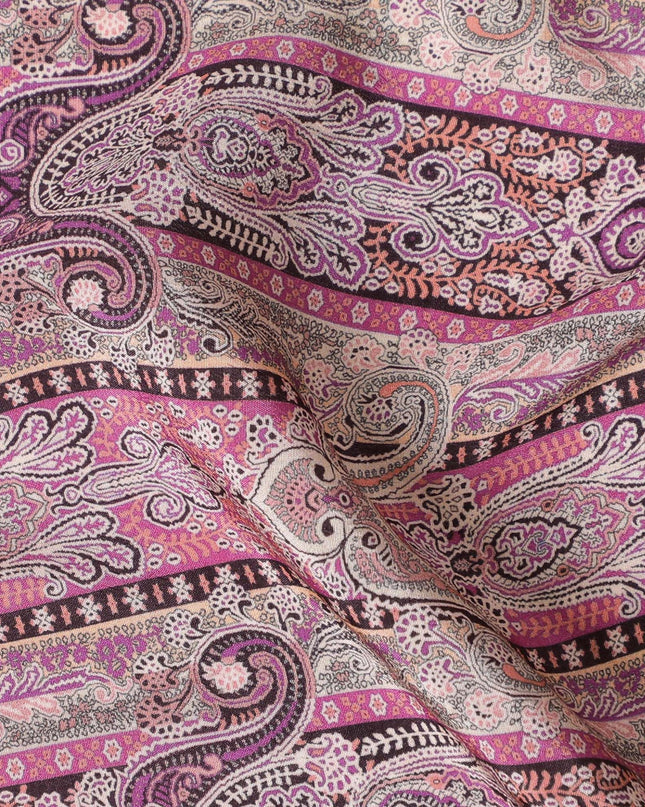Bohemian Rhapsody Viscose Crepe Fabric - 110cm Wide - Intricate Paisley Design - Buy Online-D18233