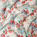 Luxurious Italian Silk Satin Fabric - Floral Print, 140cm Wide - Buy in Meters Online-D18312