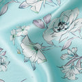 Aqua Elegance Silk Satin Fabric - Italian Floral Print, 140cm Wide - Purchase Luxury Textiles Online-D18315