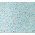 Aqua Elegance Silk Satin Fabric - Italian Floral Print, 140cm Wide - Purchase Luxury Textiles Online-D18315