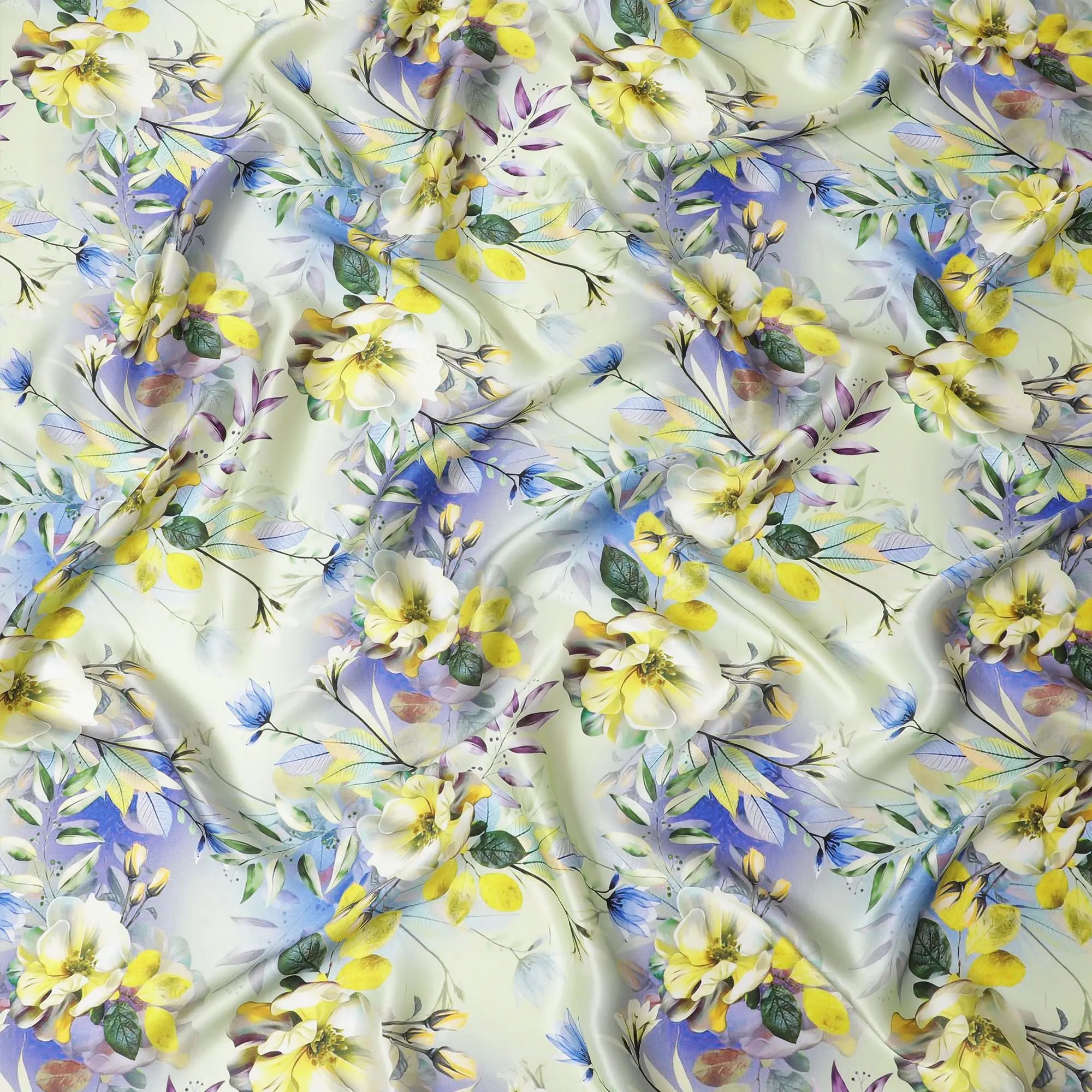 italian silk dress material Floral Italian Silk Twill