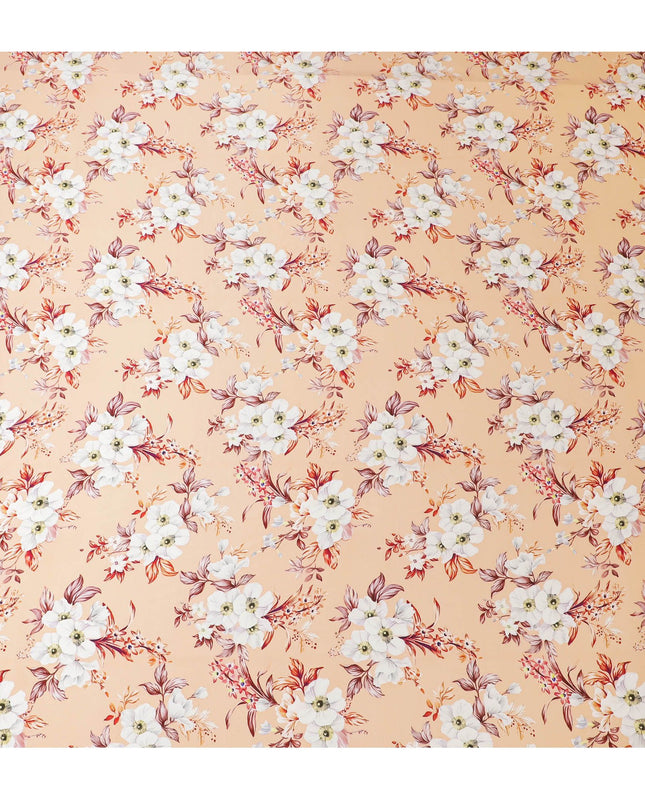 Apricot Blush Silk Satin Fabric - Italian Printed, 140cm Width - Shop Online for Luxurious Textiles-D18317