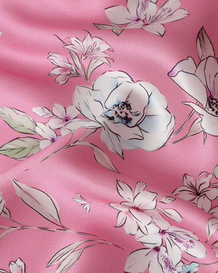 قماش الساتان الحريري Rose Garden - صناعة إيطالية، بعرض 140 سم - شراء أقمشة فاخرة عبر الإنترنت-D18318