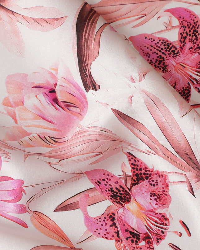 قماش ساتان حرير وردي بتلات ناعمة - صناعة إيطالية، بعرض 140 سم - اشترِ منسوجات أنيقة عبر الإنترنت-D18320