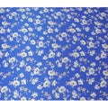 Royal Azure Silk Satin Fabric - Exquisite Italian Floral Design, 140cm Wide - Shop Online-D18321