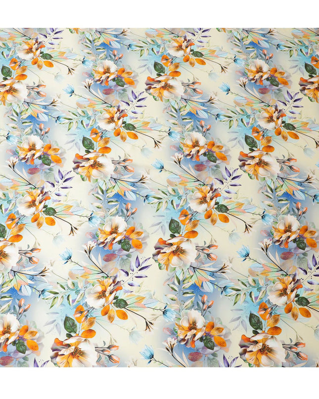 Autumn Harvest Silk Satin Fabric - Italian Print, 140cm Wide - Buy Exquisite Textiles Online-D18322