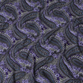 قماش ساتان حرير بيزلي من ريجال - بنفسجي فاخر مع طباعة كلاسيكية، عرض 140 سم -D18324